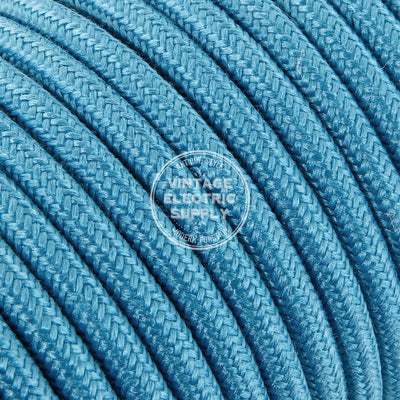 Turquoise Raw Yarn Electric Cable - Vintage Electric Supply