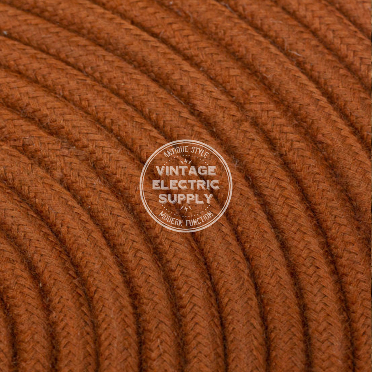 Rust Raw Yarn Electric Cable  - Vintage Electric Supply