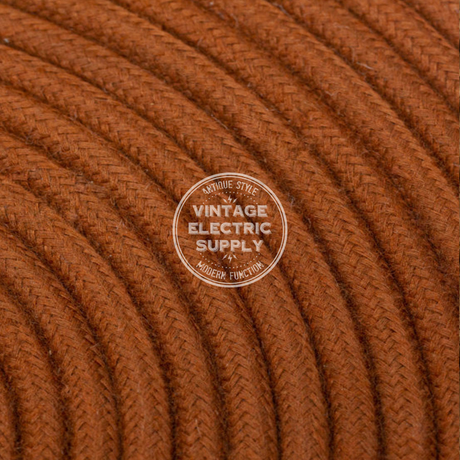 Rust Raw Yarn Electric Cable  - Vintage Electric Supply