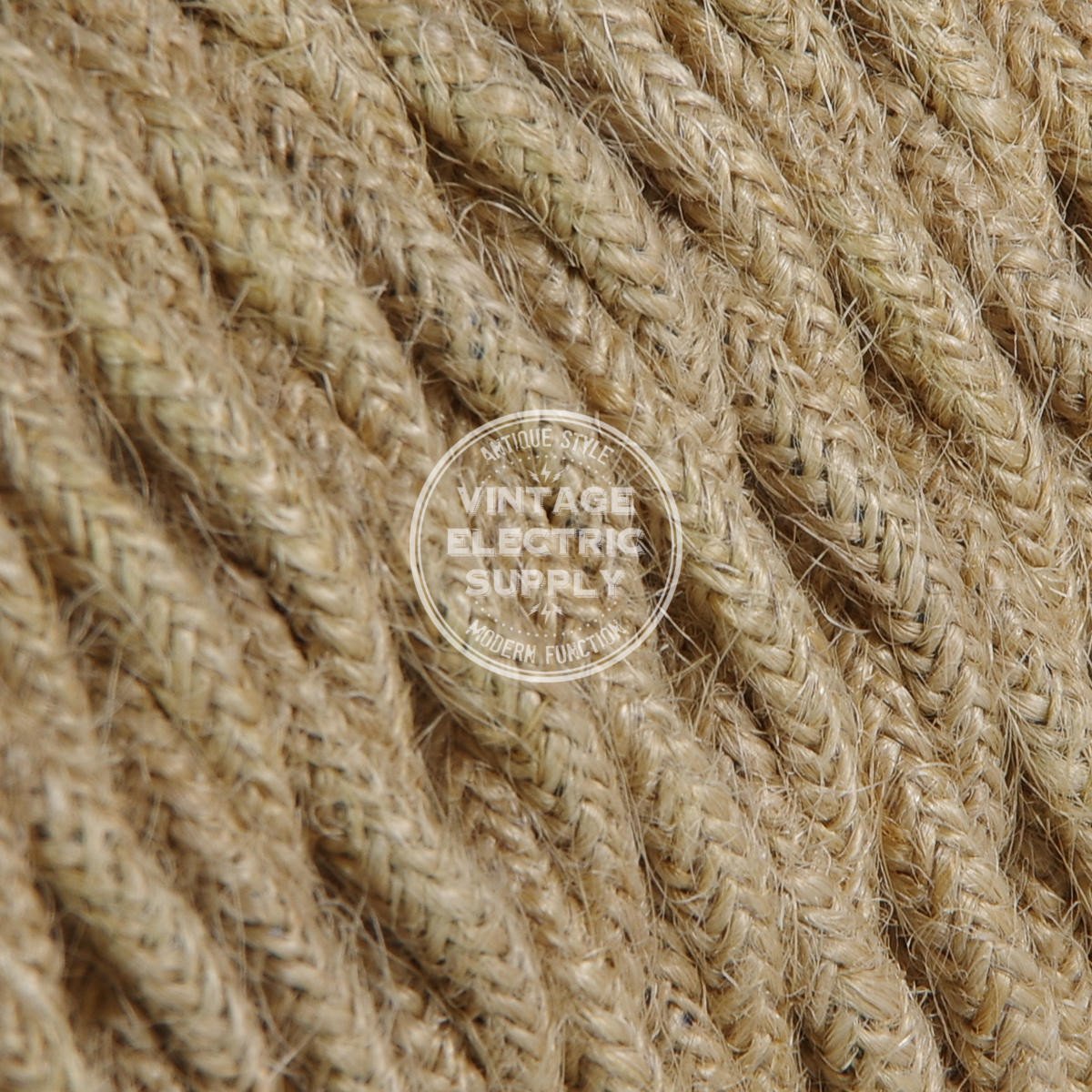 Natural Jute Twisted Electric Cable  - Vintage Electric Supply