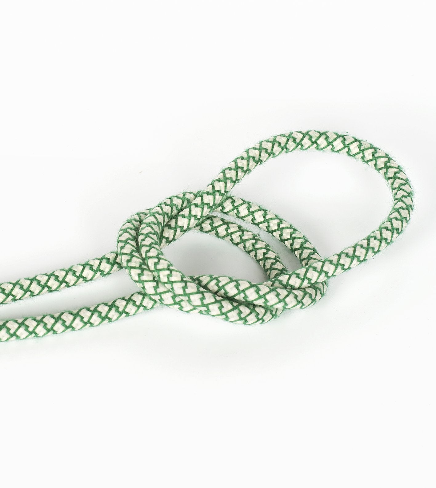 Ivory & Emerald Cross Stitch Raw Yarn Electric Cable - Vintage Electric Supply