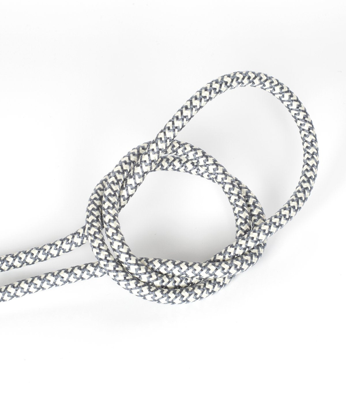 Ivory & Graphite Cross Stitch Raw Yarn Electric Cable - Vintage Electric Supply