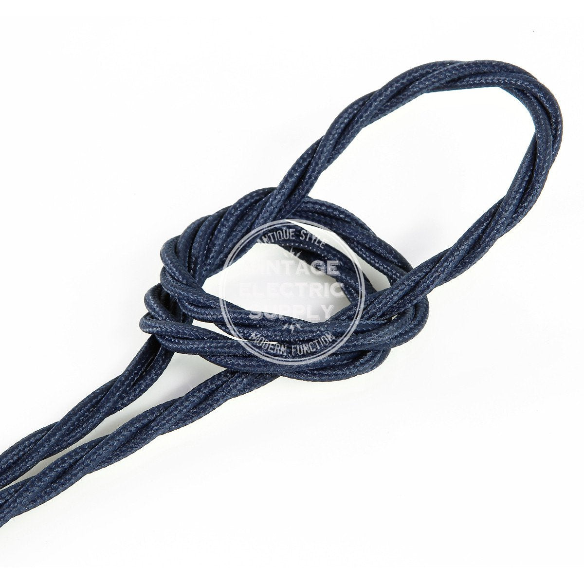 Navy Rayon Twisted Electric Cable  - Vintage Electric Supply