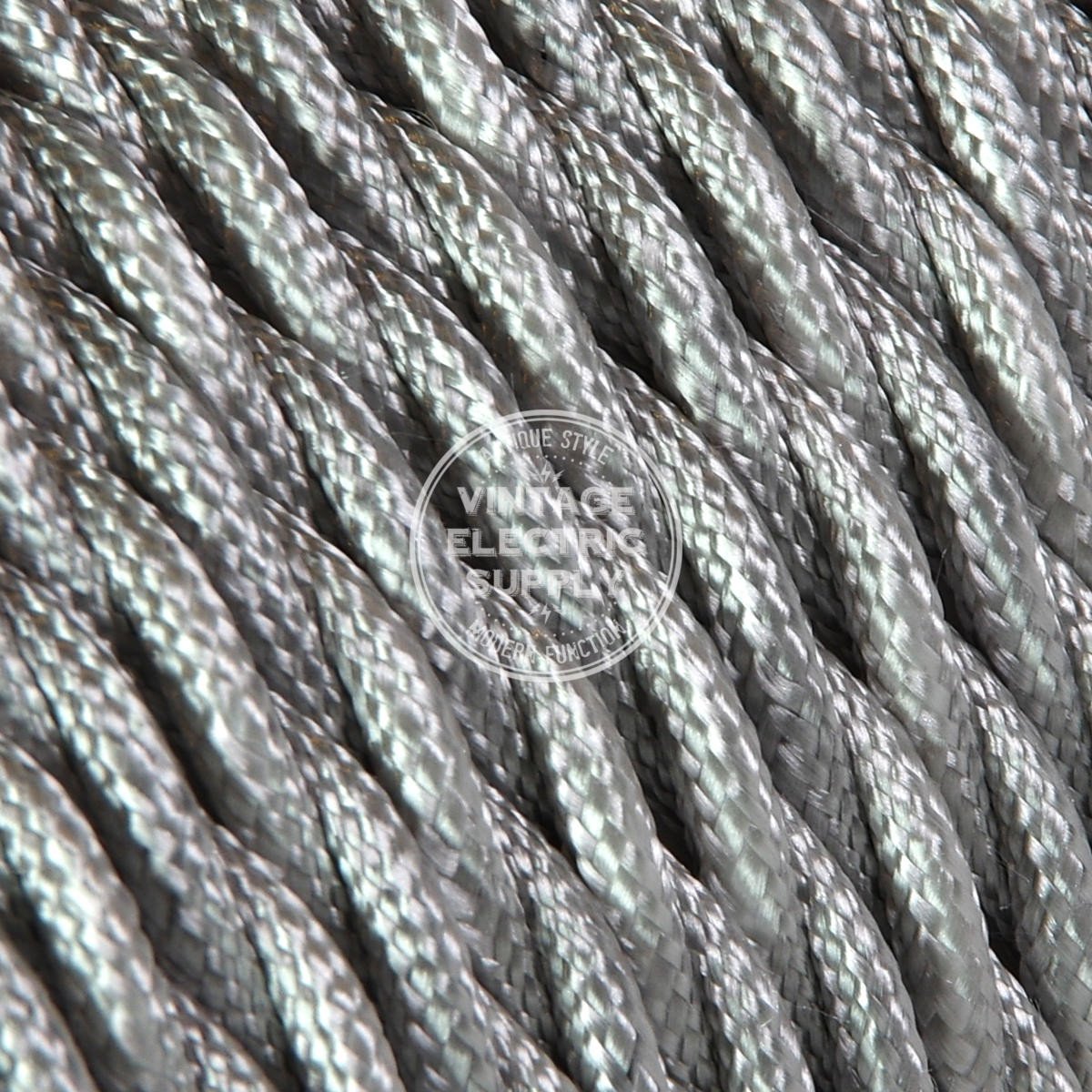 Platinum Rayon Twisted Electric Cable  - Vintage Electric Supply