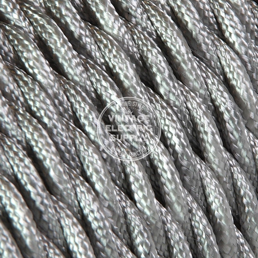 Platinum Rayon Twisted Electric Cable  - Vintage Electric Supply