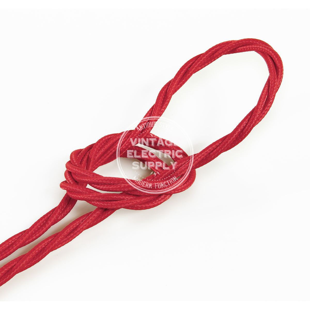 Red Rayon Twisted Electric Cable - Vintage Electric Supply