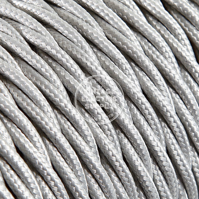 Silver Rayon Twisted Electric Cable  - Vintage Electric Supply