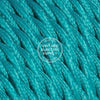 Teal Rayon Electric Cable  - Vintage Electric Supply
