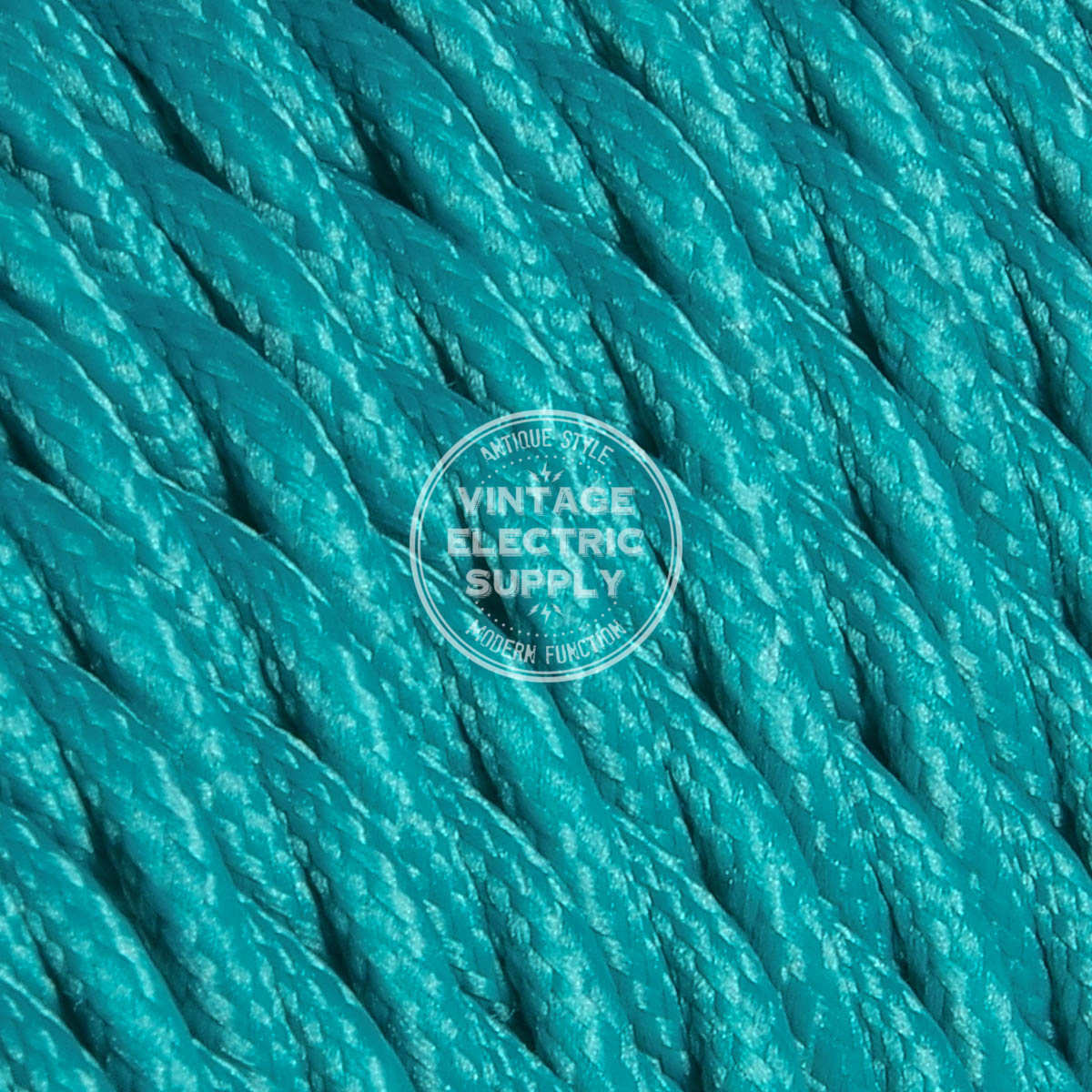 Teal Rayon Electric Cable  - Vintage Electric Supply