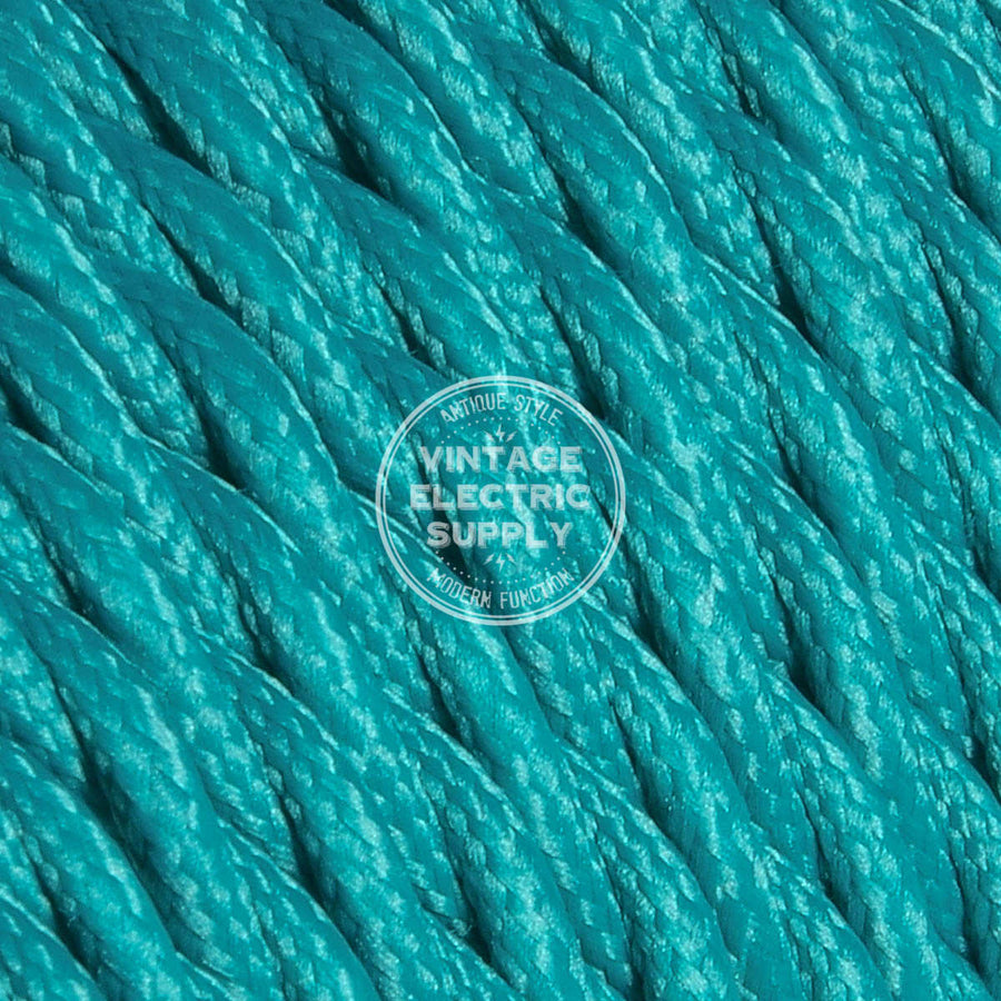 Teal Rayon Electric Cable  - Vintage Electric Supply
