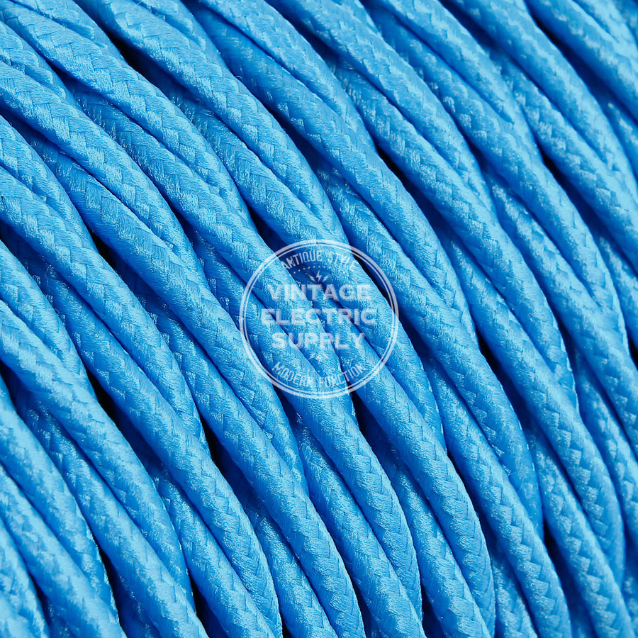 Turquoise Rayon Twisted Electric Cable  - Vintage Electric Supply