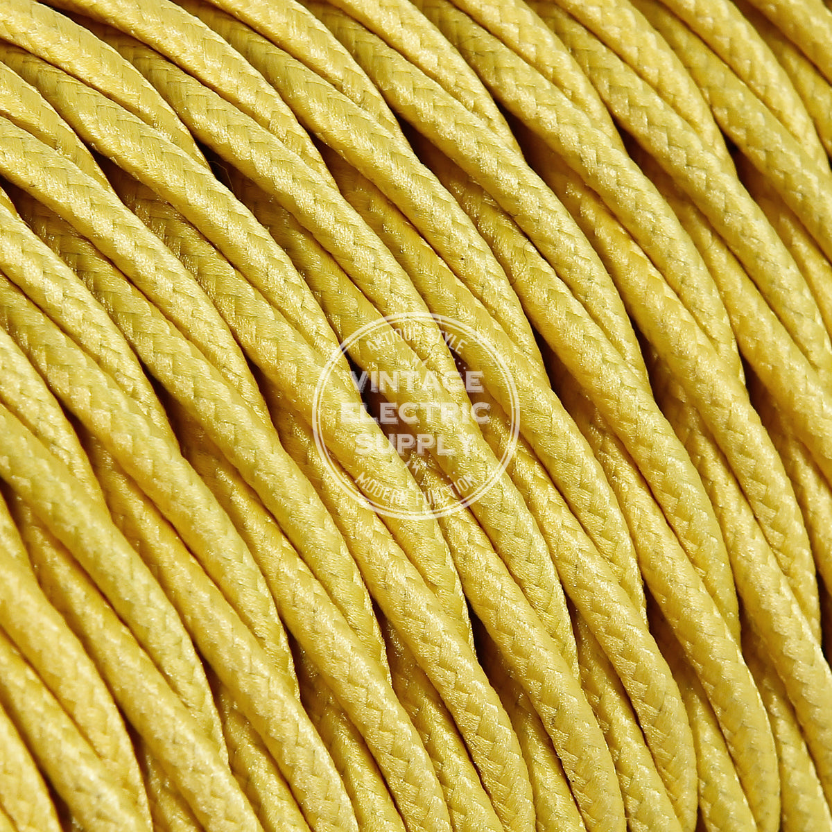 Yellow Rayon Twisted Electric Cable  - Vintage Electric Supply