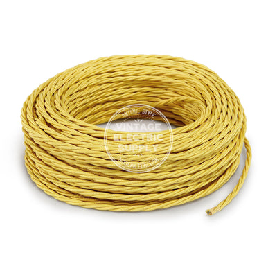 Yellow Rayon Twisted Electric Cable  - Vintage Electric Supply
