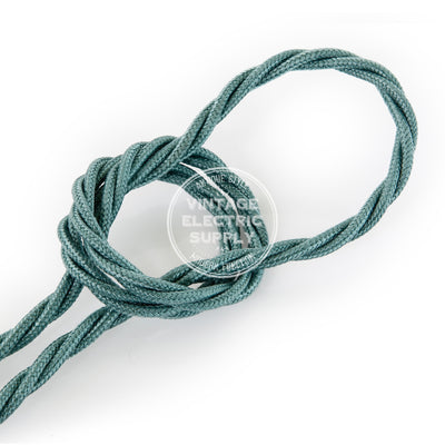 Sage Raw Yarn Twisted Electric Cable  - Vintage Electric Supply