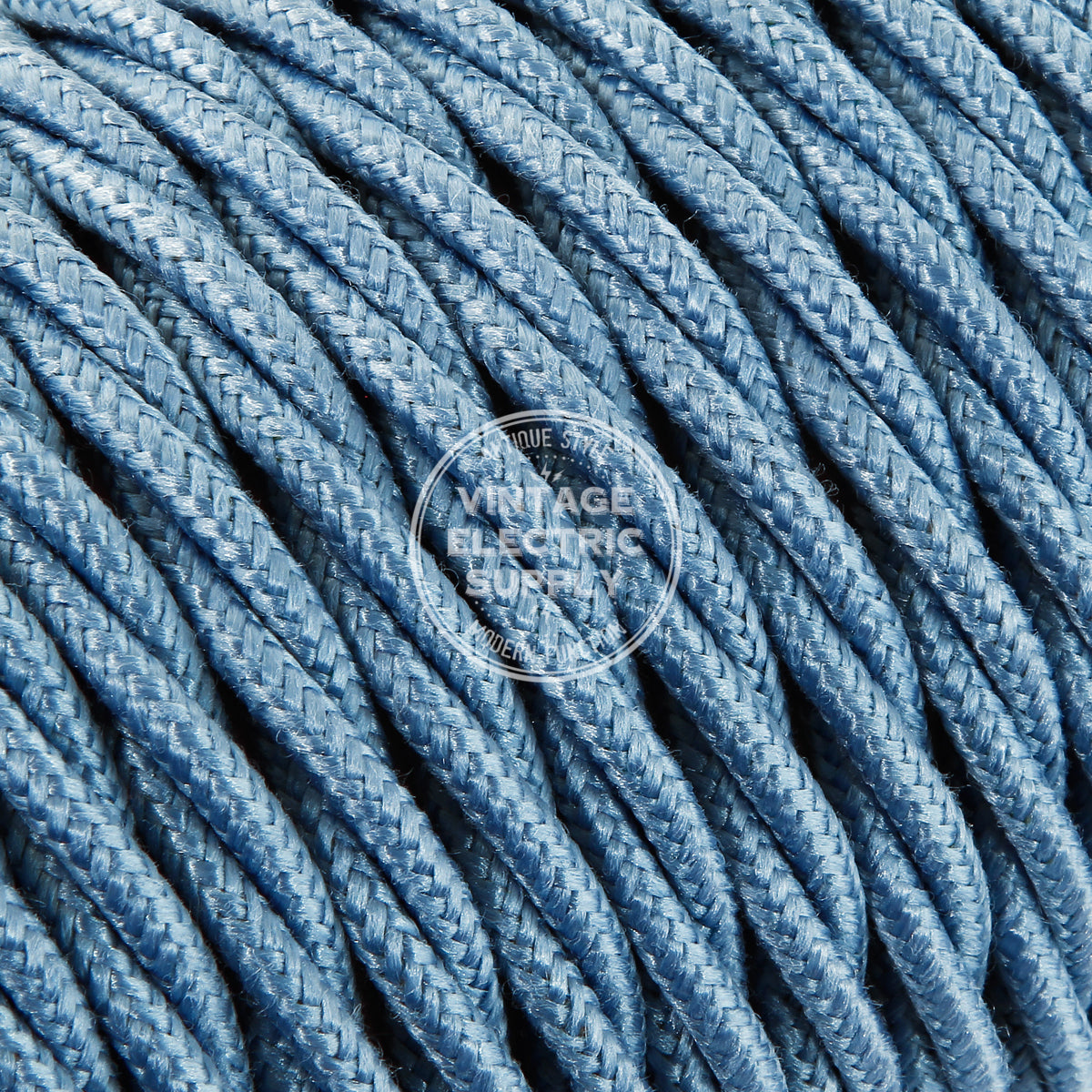 Sky Raw Yarn Twisted Electric Cable  - Vintage Electric Supply