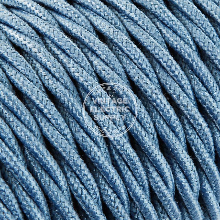 Sky Raw Yarn Twisted Electric Cable  - Vintage Electric Supply