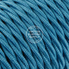 Turquoise Raw Yarn Twisted Electric Cable  - Vintage Electric Supply