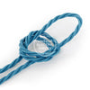 Turquoise Raw Yarn Twisted Electric Cable  - Vintage Electric Supply