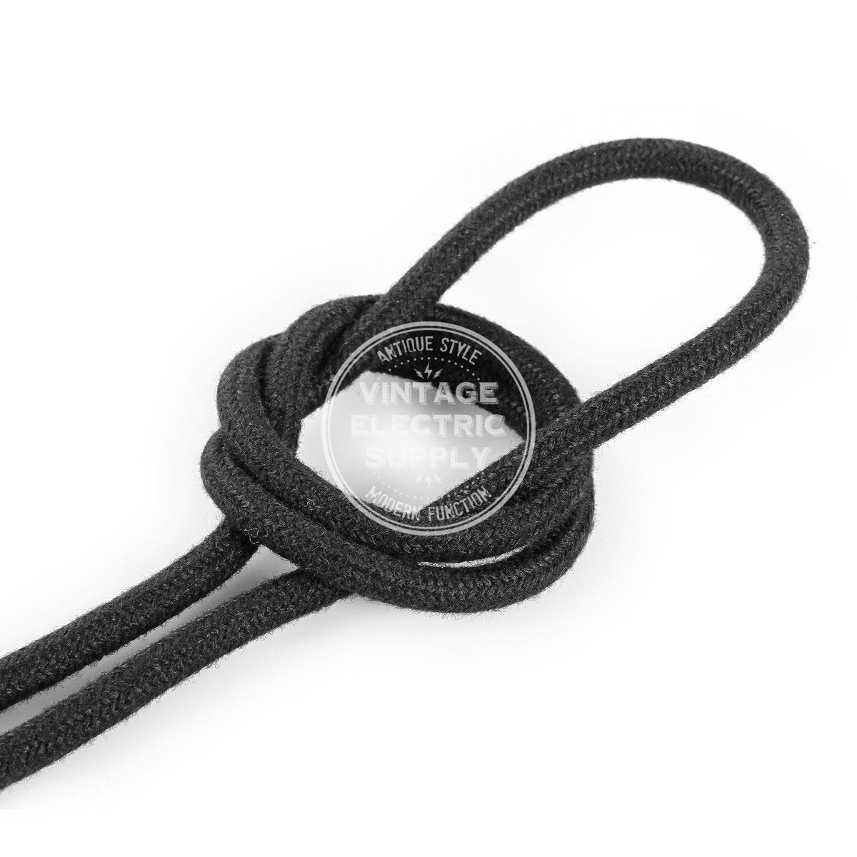 Black Cotton Electric Cable - Vintage Electric Supply