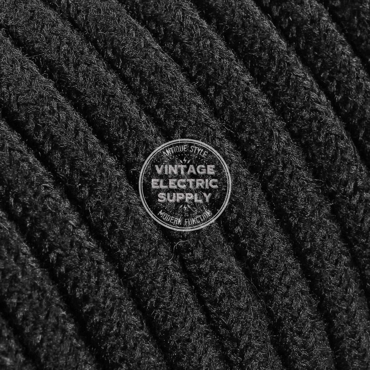 Black Cotton Heavy Gauge Cable 15/3 - Vintage Electric Supply