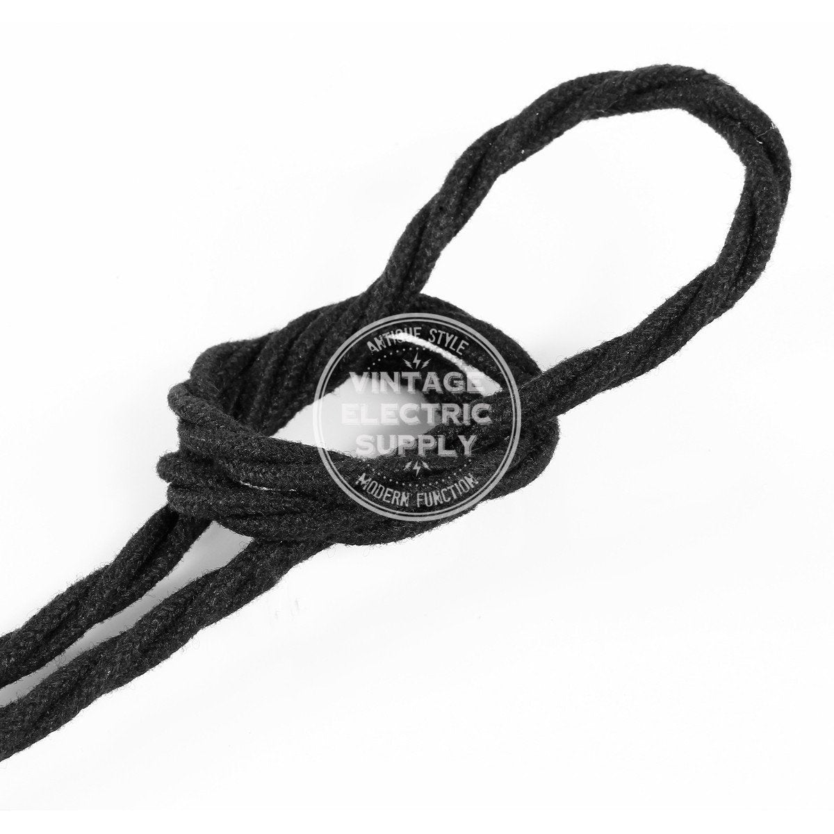 Black Jute Covered (Rope Style) Twisted Wire - PER FOOT