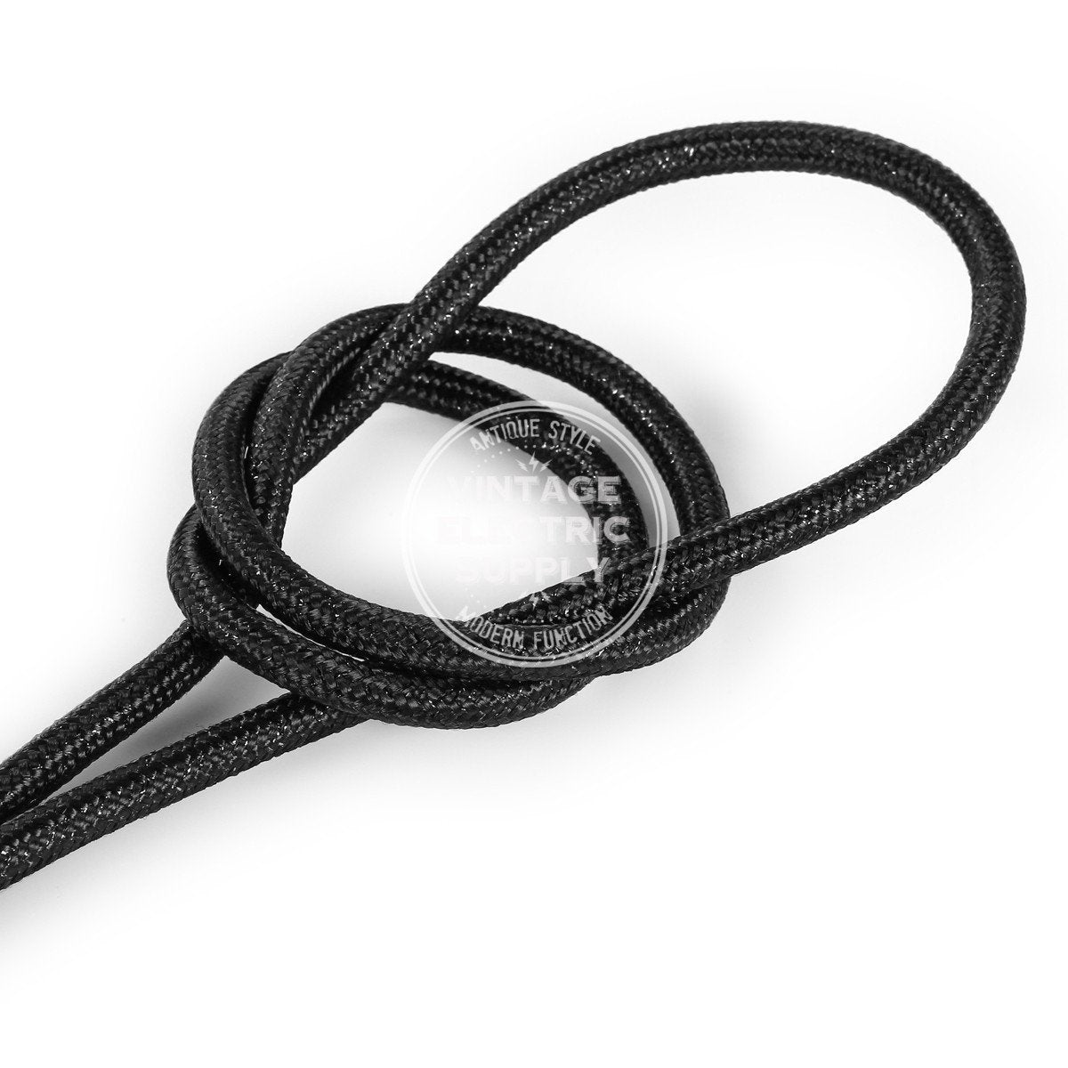 Black Glitter Electric Cable- Vintage Electric Supply