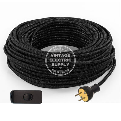 Black Glitter Re-Wire Kit with Switch - Vintage Electric Supply
