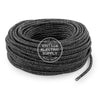 Black Linen Electric Cable - Vintage Electric Supply