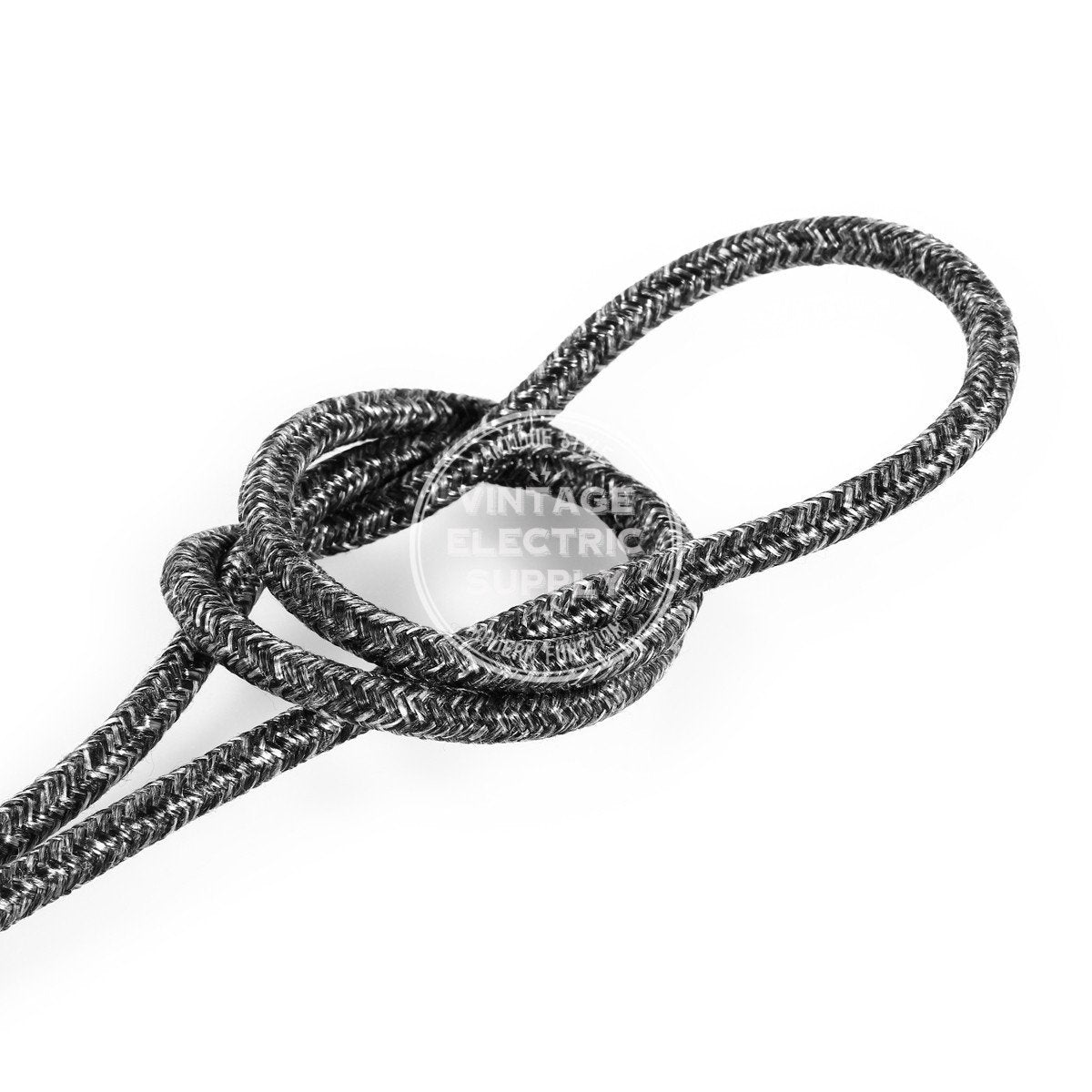 Black Linen Electric Cable - Vintage Electric Supply