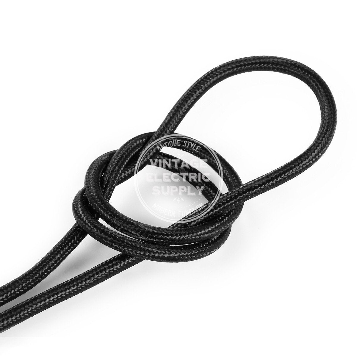 Black Rayon Electric Cable 18/3 - Vintage Electric Supply