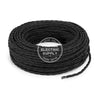 Black Rayon Twisted Electric Cable  - Vintage Electric Supply