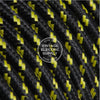 Black with Yellow Tracer Rayon Electric Cable  - Vintage Electric Supply