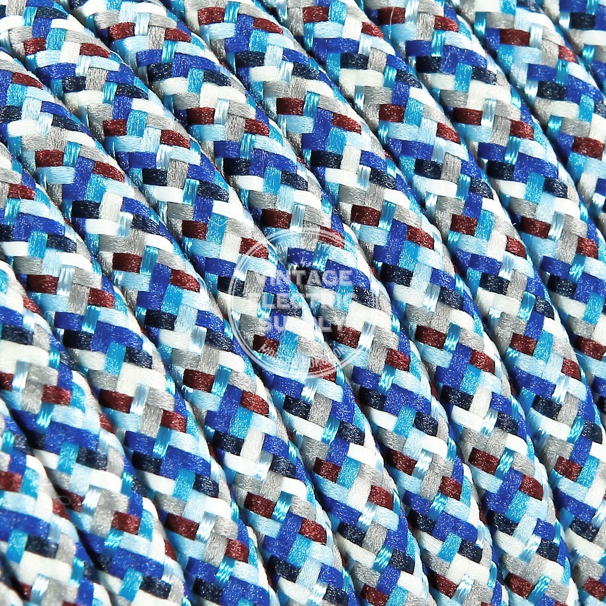 Blue Confetti Electric Cable  - Vintage Electric Supply