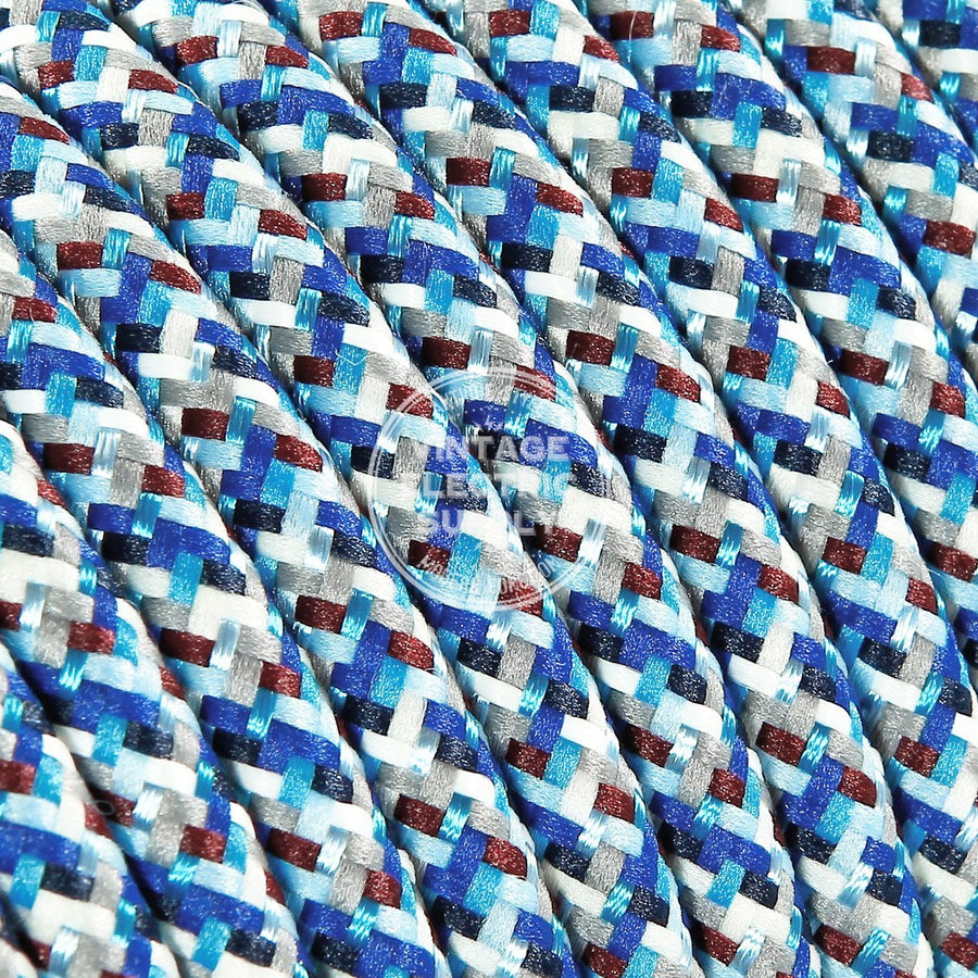 Blue Confetti Electric Cable  - Vintage Electric Supply