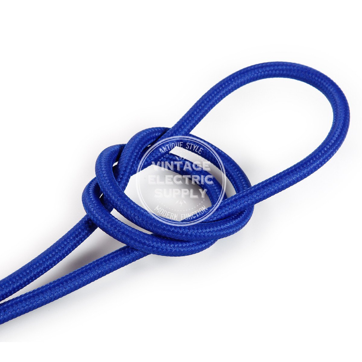 Blue Rayon Electric Cable  - Vintage Electric Supply