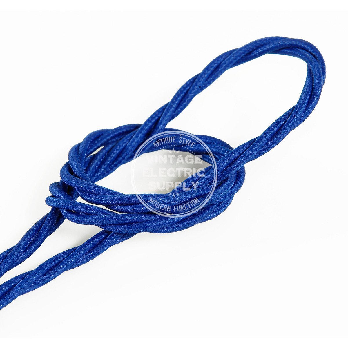 Blue Rayon Twisted Electric Cable  - Vintage Electric Supply