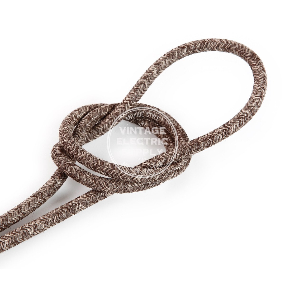 Brown Linen Electric Cable - Vintage Electric Supply