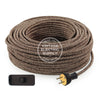 Brown Linen Re-Wire Kit with Switch - Vintage Electric Supply