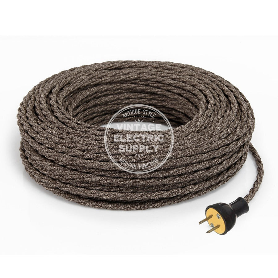 Brown Linen Twisted Re-Wire Kit - Vintage Electric Supply