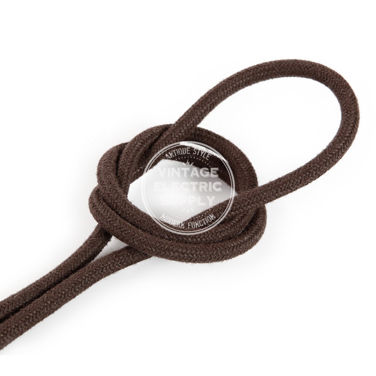 Brown Raw Yarn Electric Cable  - Vintage Electric Supply