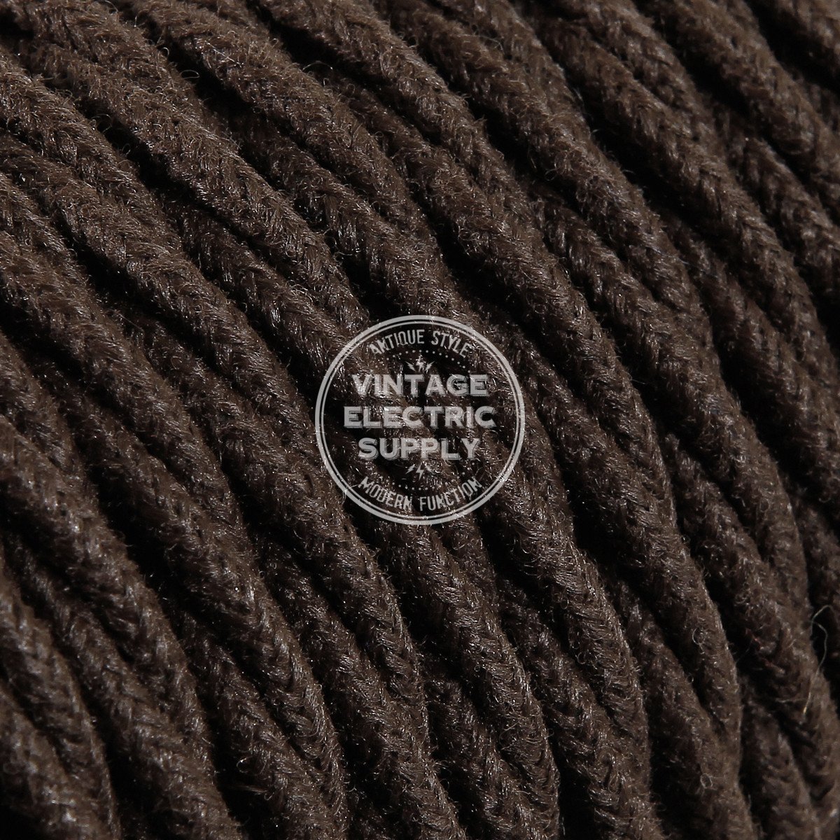 Brown Raw Yarn Twisted Electric Cable  - Vintage Electric Supply