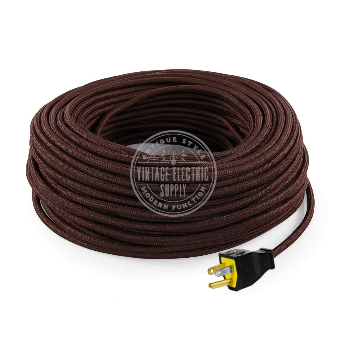 Brown Rayon Re-Wire Kit with Ground - Vintage Electric Supply