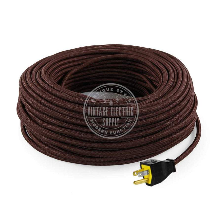 Brown Rayon Re-Wire Kit with Ground - Vintage Electric Supply