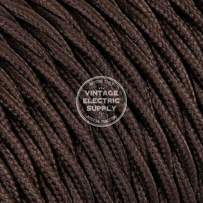 Brown Rayon Twisted Electric Cable  - Vintage Electric Supply