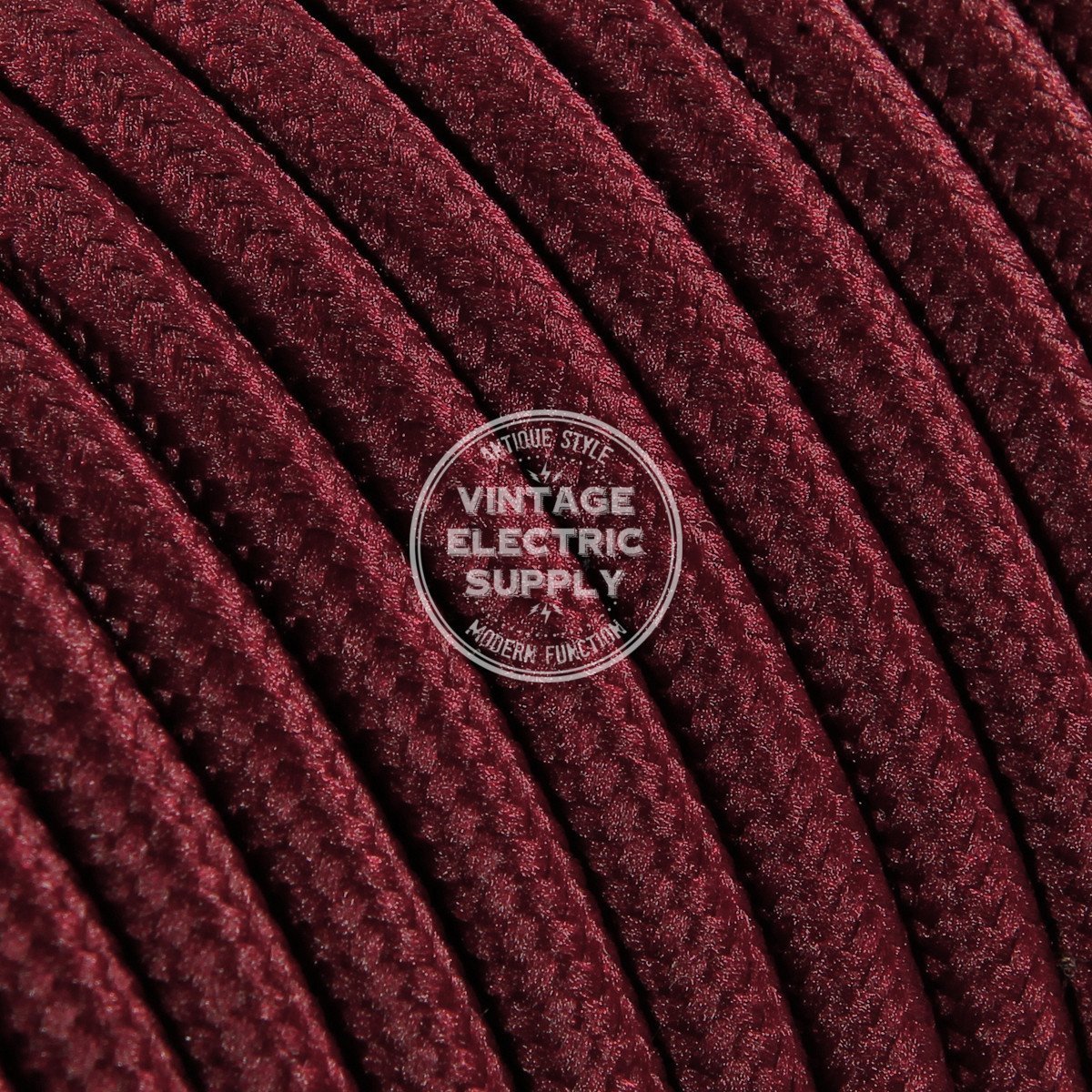 Burgundy Rayon Electric Cable  - Vintage Electric Supply