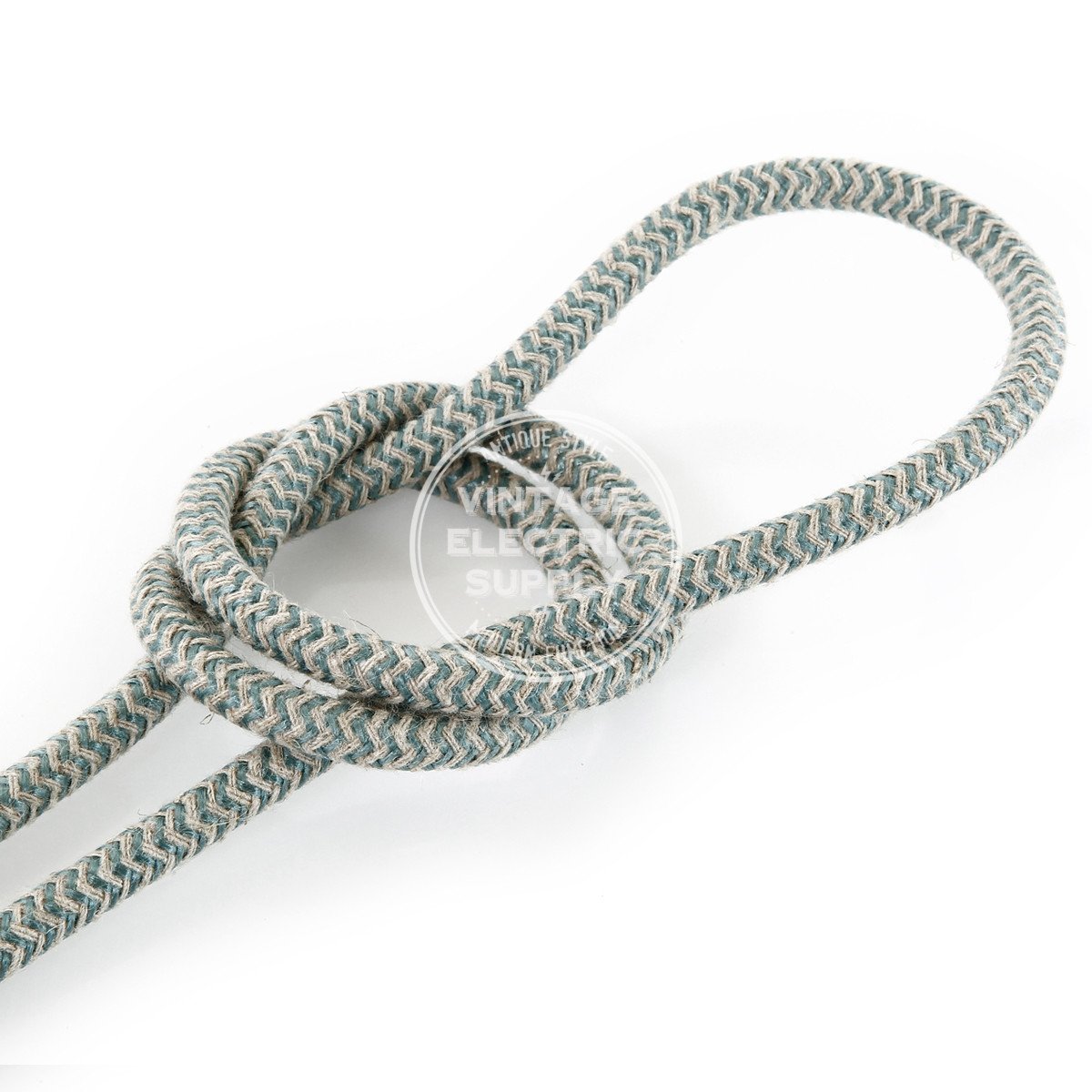 Canvas & Sage Zigzag Linen Electric Cable - Vintage Electric Supply