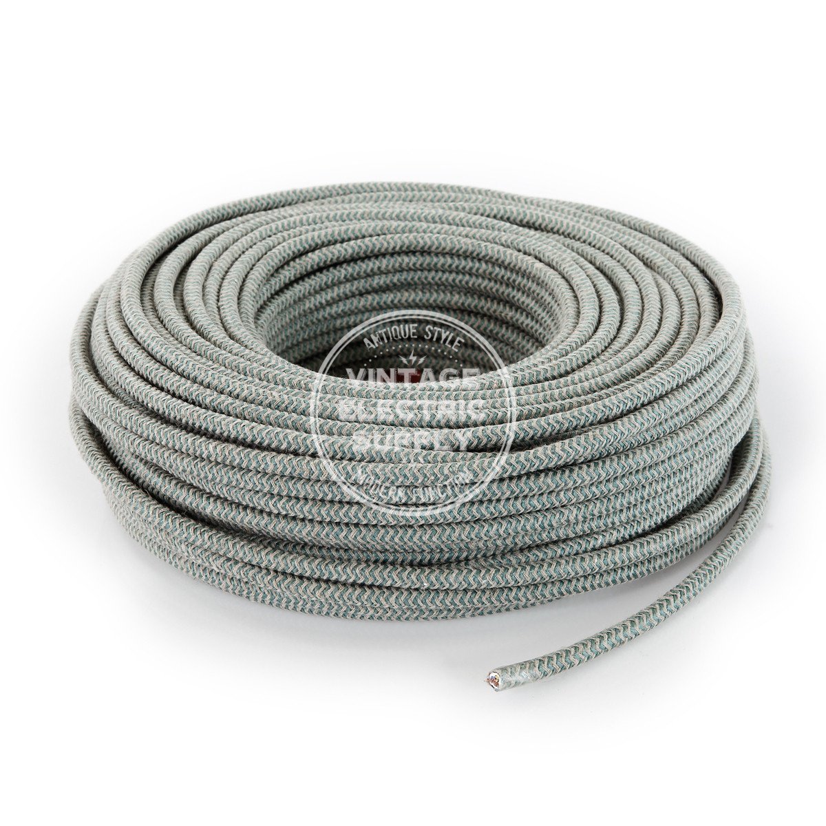 Canvas & Sage Zigzag Linen Electric Cable - Vintage Electric Supply