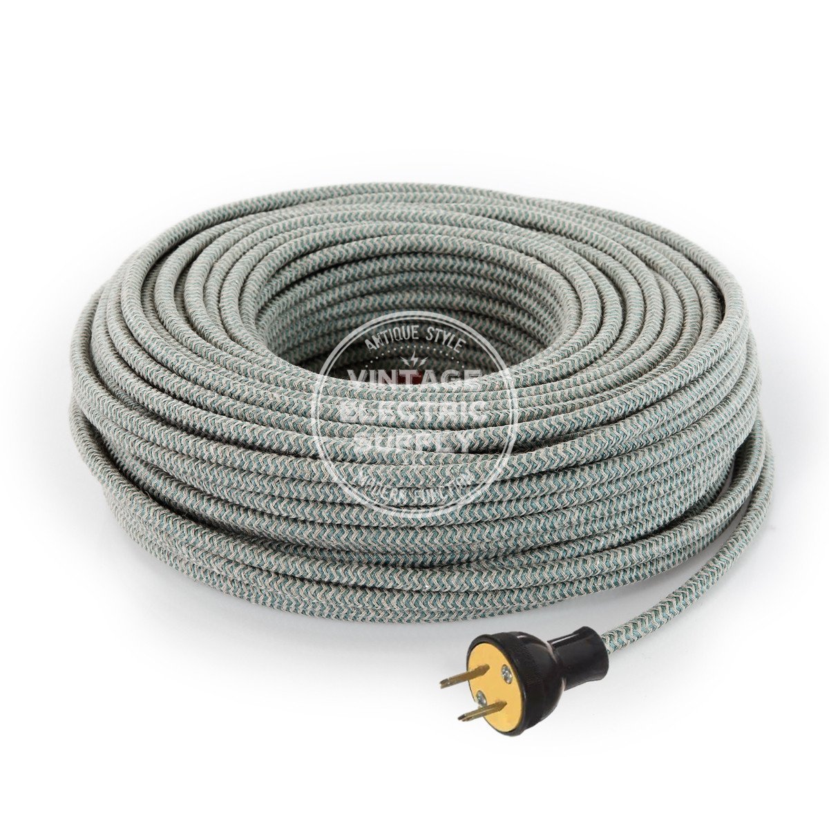 Canvas & Sage Zigzag Linen Re-Wire Kit - Vintage Electric Supply