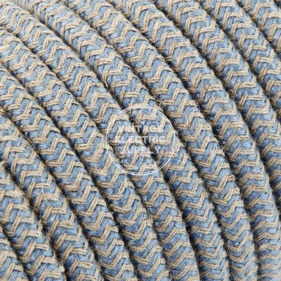 Canvas & Sky Zigzag Linen Electric Cable  - Vintage Electric Supply