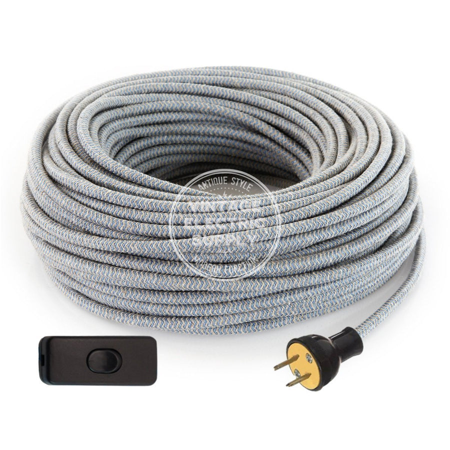 Canvas & Sky Zigzag Linen Re-Wire Kit with Switch - Vintage Electric Supply